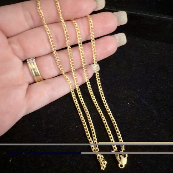 10k Solid Gold 2.3mm Cuban Link Chain 22in - NEW - Picture 4 of 7